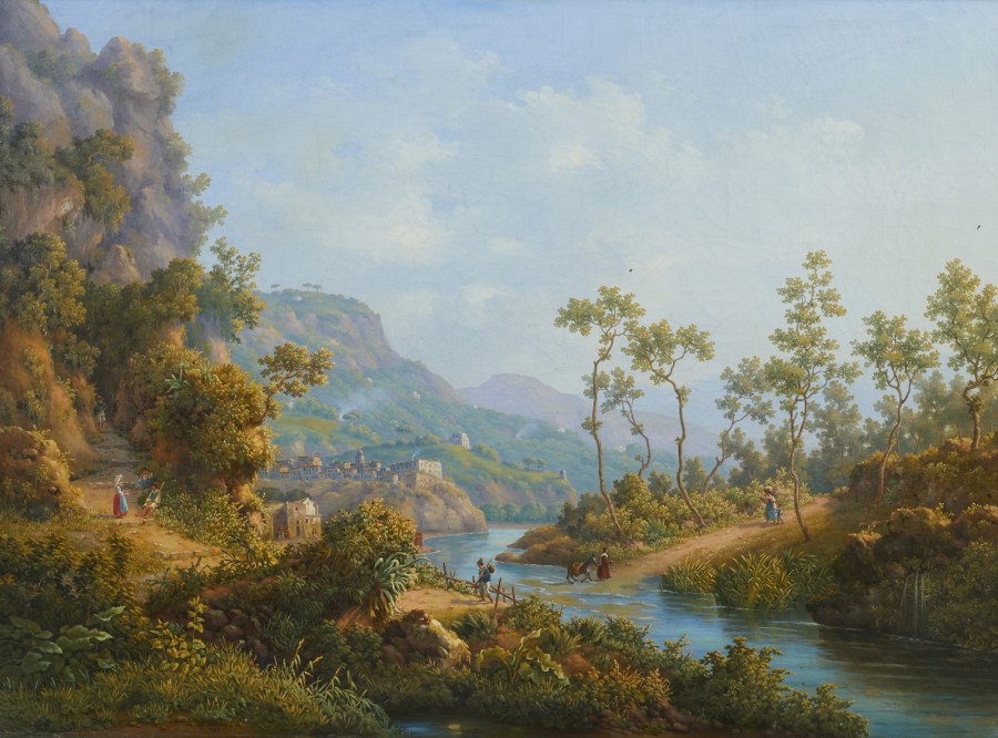Paesaggio fluviale con personaggi (Theodor Wilhelm Witting)