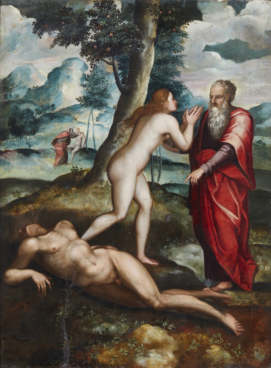 La creazione di Eva ( Artista Toscano Del XVI Secolo)