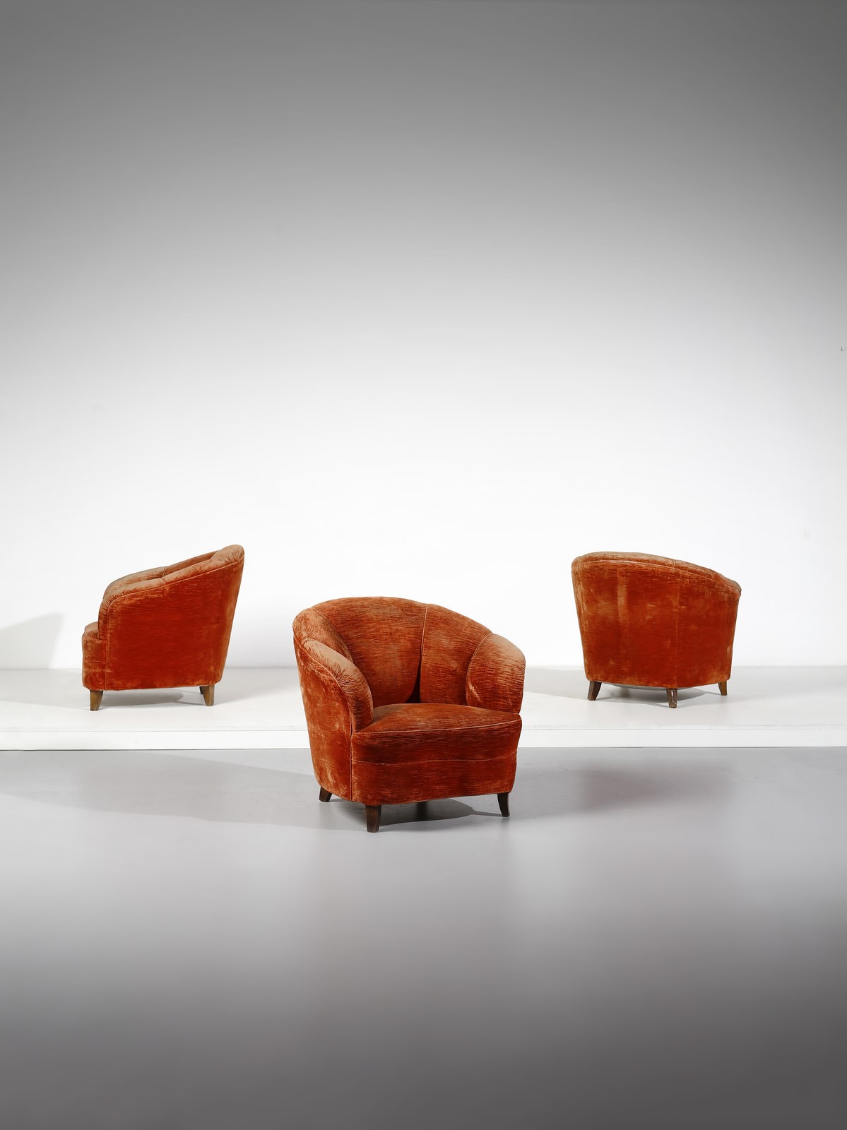 attributed. Three armchairs (Gio Ponti)