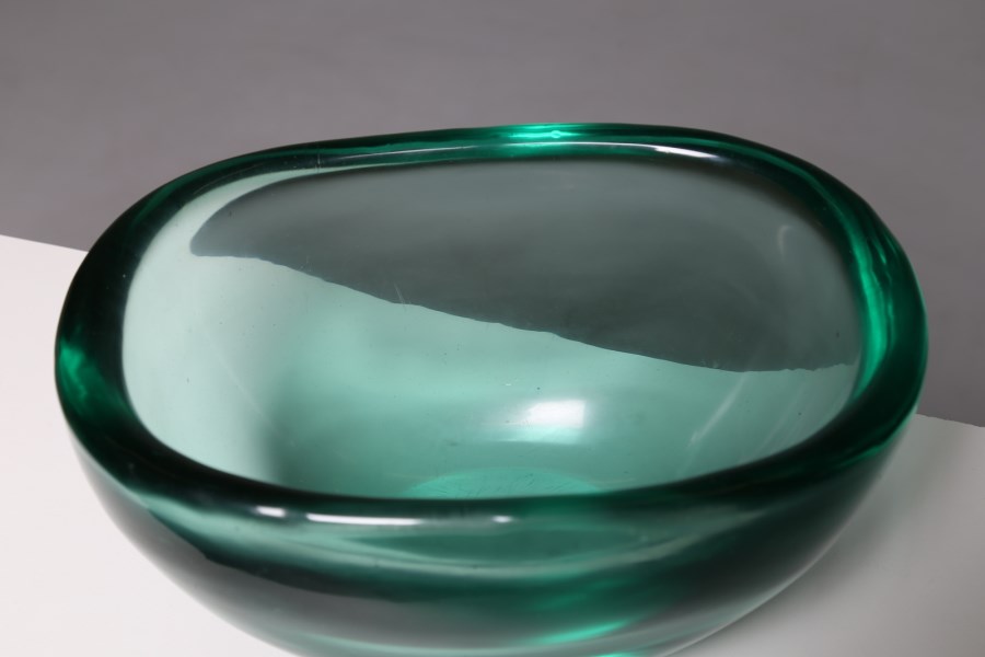 Vaso in vetro massello verde, per Vetrerie Seguso Murano, anni 50 ...